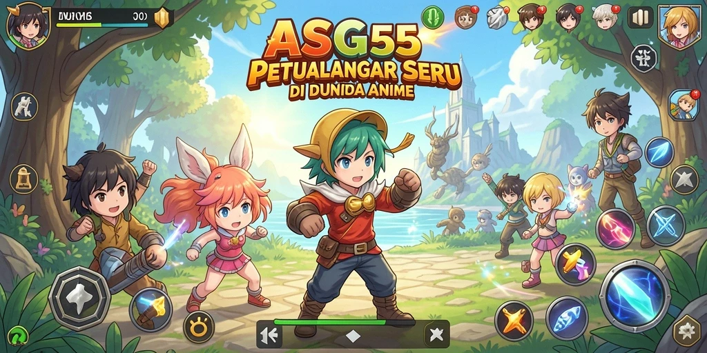Gameplay ASG55 yang seru dengan karakter Anime ikonik.