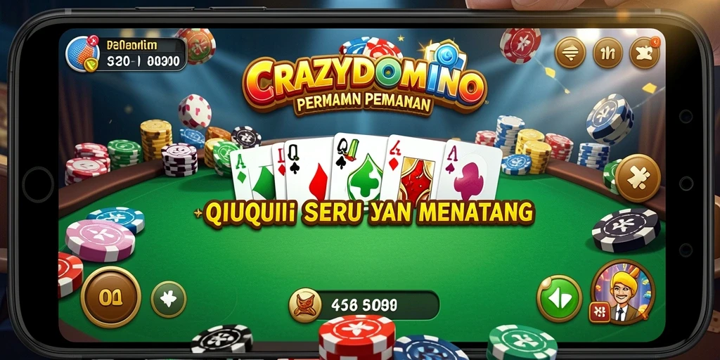 Tampilan gameplay seru dari CRAZYDOMINO dengan fitur QiuQiu.