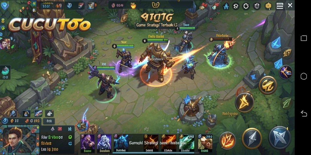 Screenshot gameplay CUCUTOTO menampilkan karakter strategis dalam pertempuran.