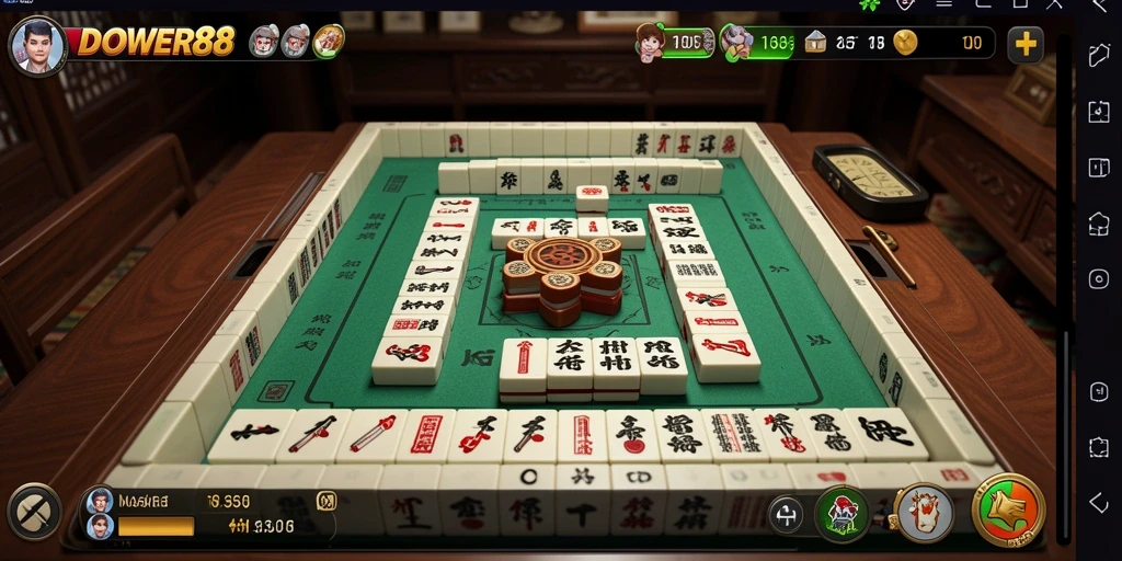 Tampilan gameplay menarik dari DOWER88 menunjukkan aksi Mahjong seru.