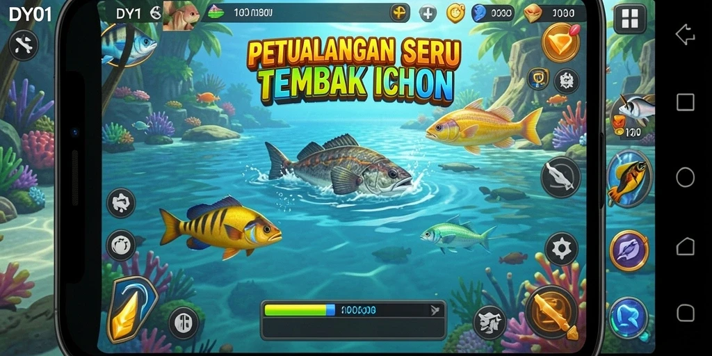 Tampilan menarik dari gameplay Tembak Ikan DY01 yang mengasyikkan.