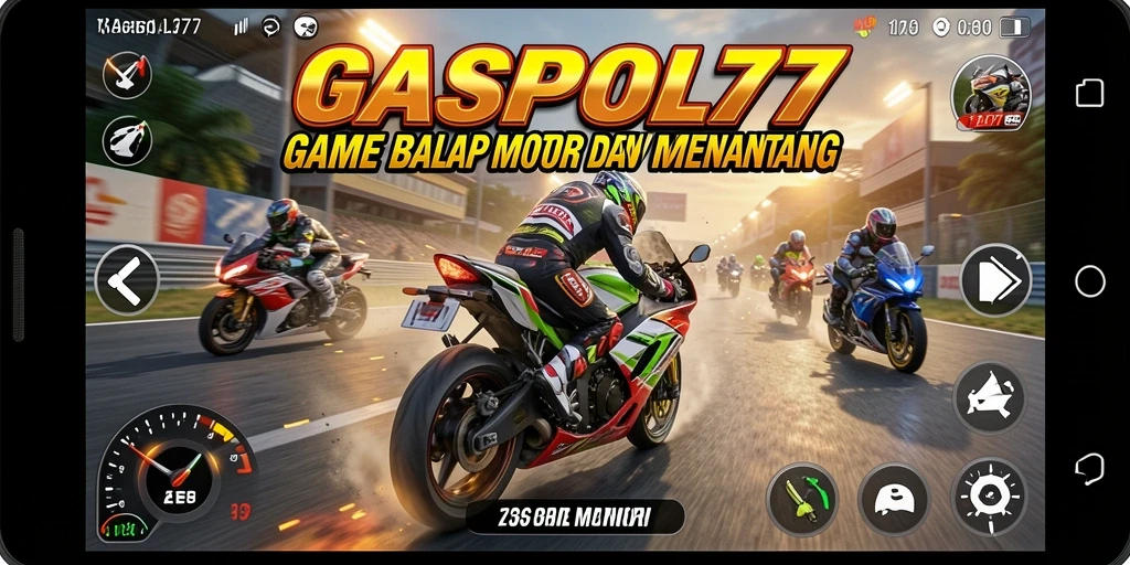 Tampilan seru balapan motor dalam GASPOL77 yang penuh aksi.