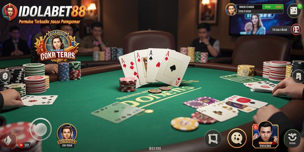 Tampilan gameplay poker yang seru dan interaktif di IDOLABET88.