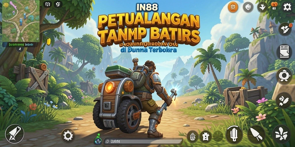 Screenshot gameplay IN88 menunjukkan petualangan mendebarkan di dunia terbuka.