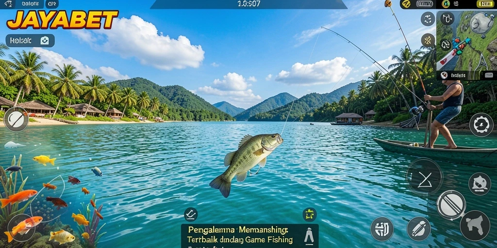 Menampilkan momen seru saat menangkap ikan di JAYABET.