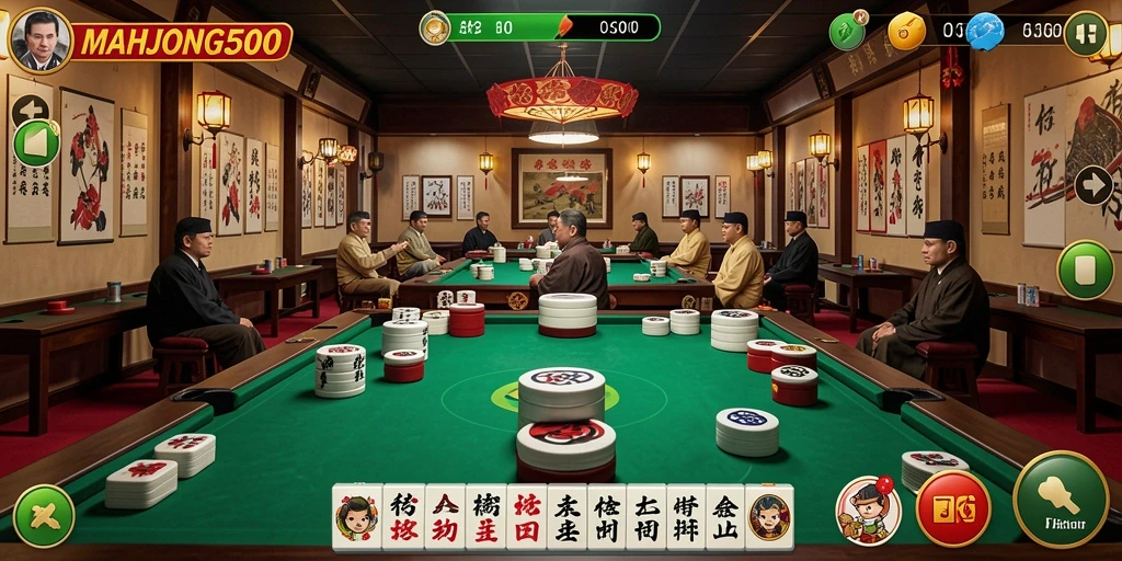 Tampilan gameplay <strong>MAHJONG500</strong> yang menegangkan dan menyenangkan.
