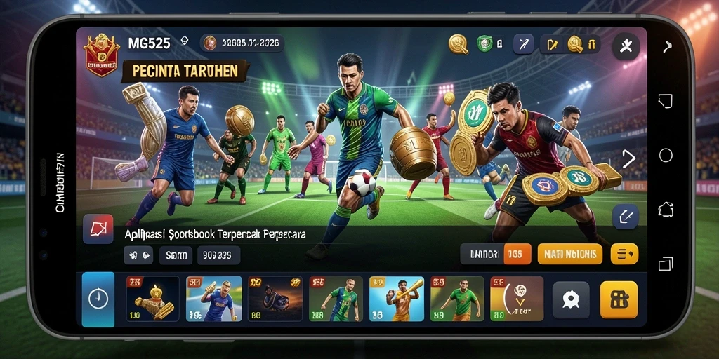 Tampilan gameplay taruhan olahraga di aplikasi MG525 yang menarik.