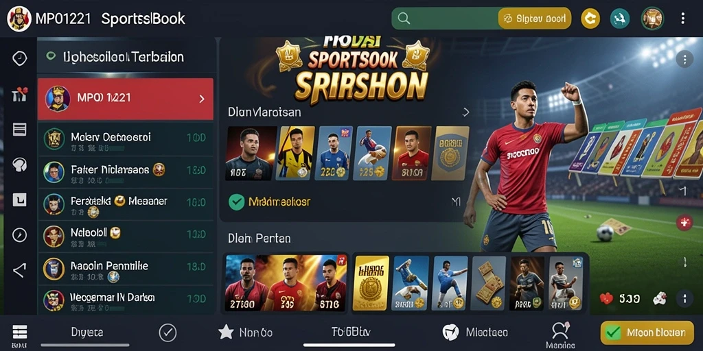 Tampilan menarik dari gameplay MPO1221 dalam aplikasi Sportsbook.