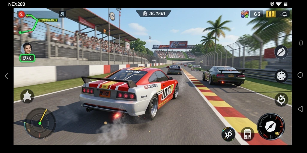 Gameplay Racing yang mendebarkan di NEX288.