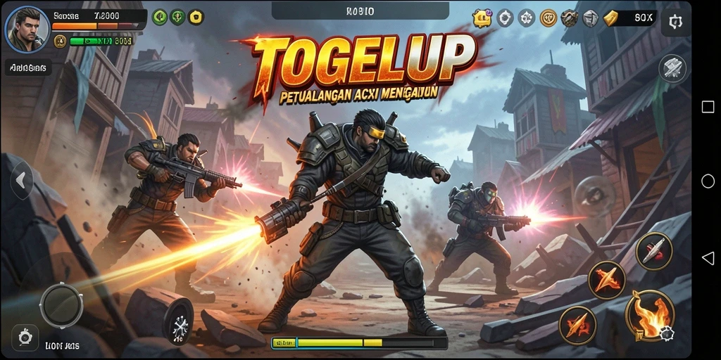 Tampilan gameplay menegangkan dari TOGELUP yang penuh aksi.